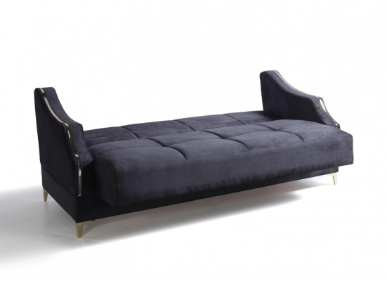 Luxury 3-Seater Sofa Living Room Furniture Elegant Sofa Textile Black 208cm