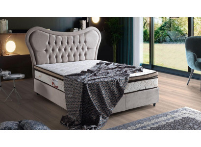 Bed Design Beds Luxury Beige Upholstery Bedroom Furniture Chesterfield 160x200