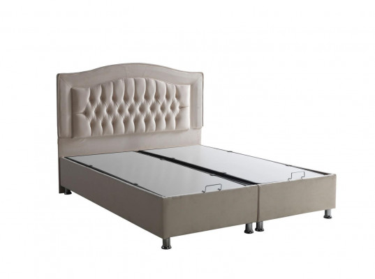 Bed design, luxury beds, beige upholstery, bedroom furniture, silver Chesterfield