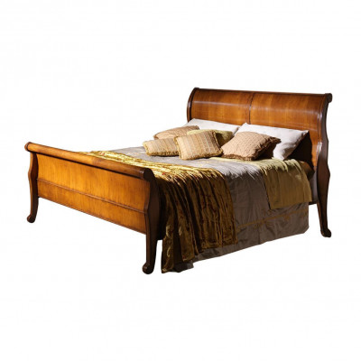 Bed Brown Bedroom Wooden Furniture Textile Design Hotel Beds Art Deco Style New