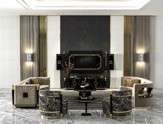 Classic sofa set 3+3 seater 2x armchair luxury furniture couch set