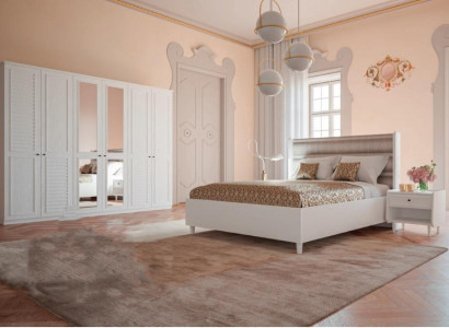 Bedroom set: bed, 2x nightstands, 4-piece wardrobe, design luxury
