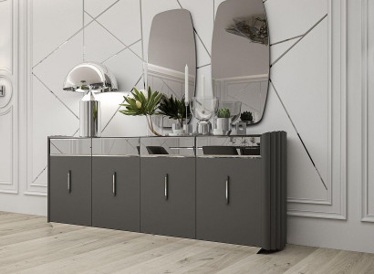 Modern sideboard with 2 mirrors designer luxury dining room furniture wood