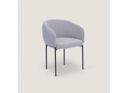 Gray upholstered chair with armrests designer single-seater living room chairs
