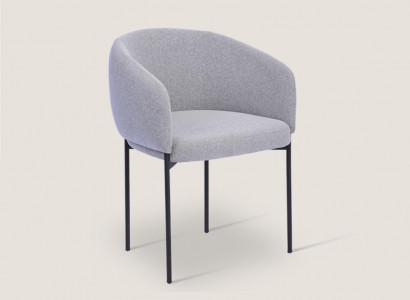 Gray upholstered chair with armrests designer single-seater living room chairs