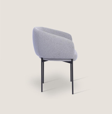 Gray upholstered chair with armrests designer single-seater living room chairs