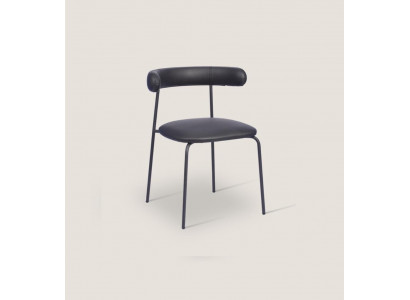 Black stainless steel chair, faux leather chairs, single-seater dining room furniture