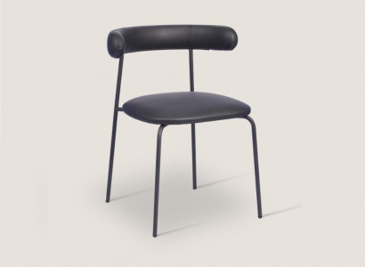 Black stainless steel chair, faux leather chairs, single-seater dining room furniture