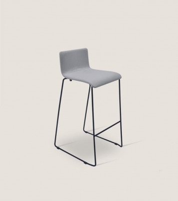 High Grey Bar Stool Luxury Chairs Upholstery Designer Furniture Style