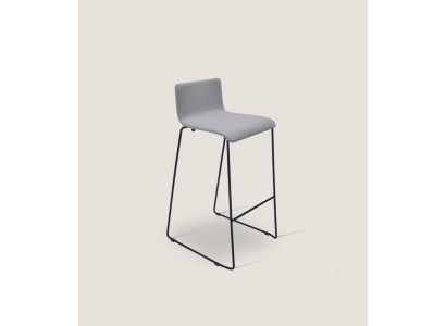 High Grey Bar Stool Luxury Chairs Upholstery Designer Furniture Style