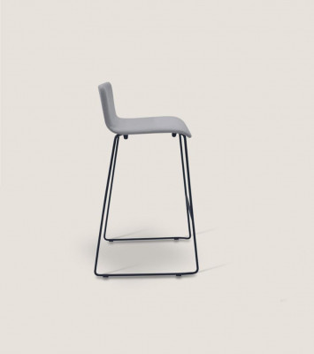 High Grey Bar Stool Luxury Chairs Upholstery Designer Furniture Style