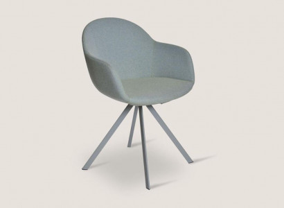 Gray upholstered chair luxury textile armchair dining room furniture stylish single-seater