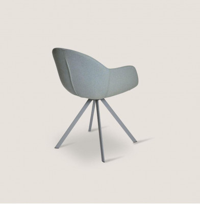 Gray upholstered chair luxury textile armchair dining room furniture stylish single-seater