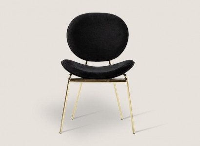 Black designer chair with stainless steel legs Modern dining chairs