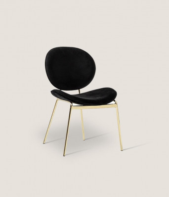 Black designer chair with stainless steel legs Modern dining chairs
