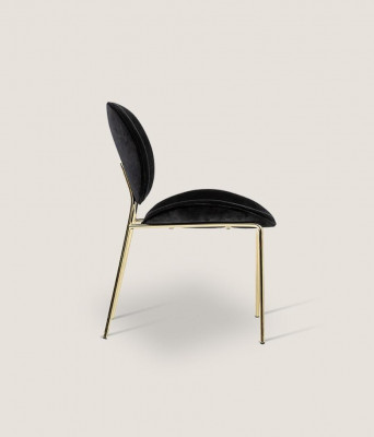 Black designer chair with stainless steel legs Modern dining chairs