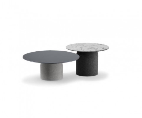 Designer gray coffee table set luxury 2x tables round side tables new