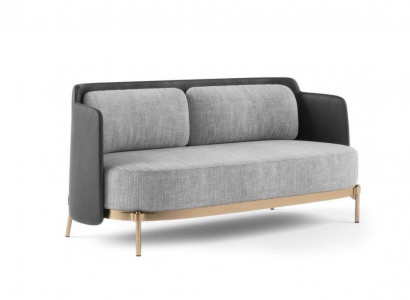 Designer gray 2-seater luxury living room upholstered couch textile furniture