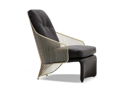 Designer living room armchair black single-seater lounge upholstered furniture