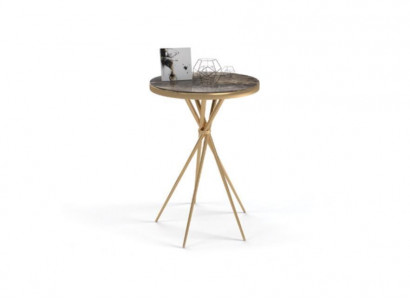 Round side table luxury stainless steel table living room furniture with steel leg