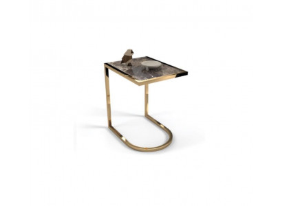 Luxury side table designer coffee table stainless steel with glass top