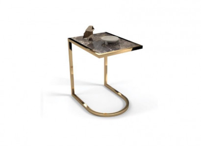Luxury side table designer coffee table stainless steel with glass top