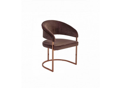 Brown luxury dining chair modern upholstered seat textile furniture new