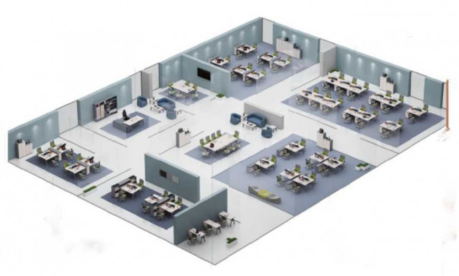 Large desk office setup team table designer office furniture