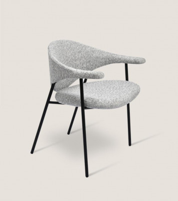 Modern gray dining chair with armrests upholstered chairs