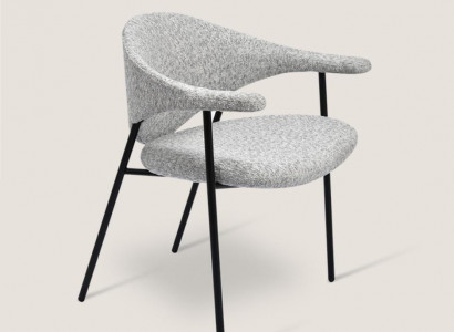 Modern gray dining chair with armrests upholstered chairs