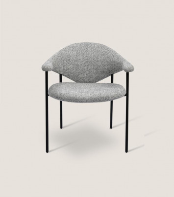 Modern gray dining chair with armrests upholstered chairs