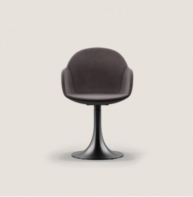 Designer black dining room chair with stainless steel base luxury single-seater new