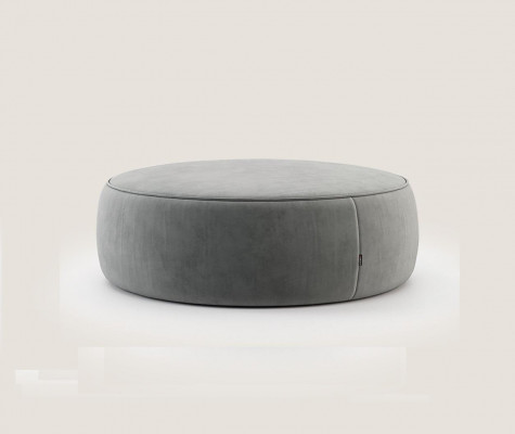Round gray ottoman luxury pouf bedroom furniture side stool