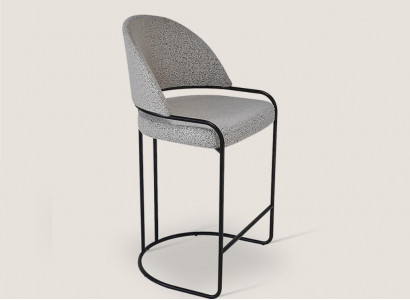 Gray bar stool with stainless steel legs dining chair high design chairs
