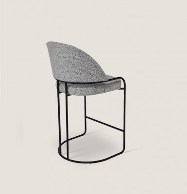 Gray bar stool with stainless steel legs dining chair high design chairs