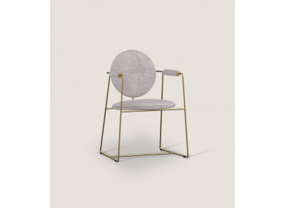 White luxury chair with armrests dining room furniture stainless steel frame style