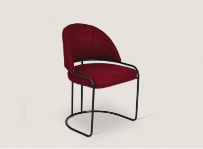 Red designer chair upholstery single-seater textile dining room luxury chairs