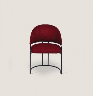 Red designer chair upholstery single-seater textile dining room luxury chairs