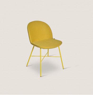 Yellow designer dining chair living room furniture armrest luxury chairs