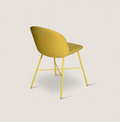 Yellow designer dining chair living room furniture armrest luxury chairs