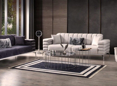 3-piece luxury furniture living room couch sofa upholstery 3-seater set.