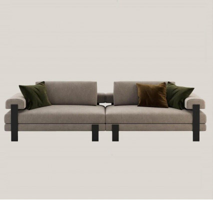 Sofa 2-seater Textile Wood Modern Sofa Upholstery Couch Design Luxury New