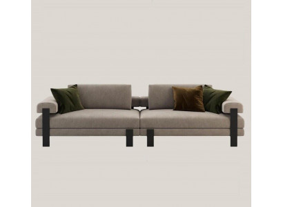 Sofa 2-seater Textile Wood Modern Sofa Upholstery Couch Design Luxury New