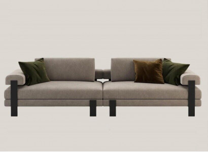 Sofa 2-seater Textile Wood Modern Sofa Upholstery Couch Design Luxury New