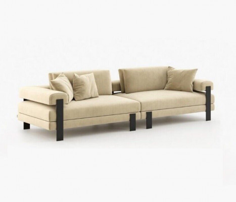 Designer sofa 2-seater modern couch upholstery beige sofas design sofa new