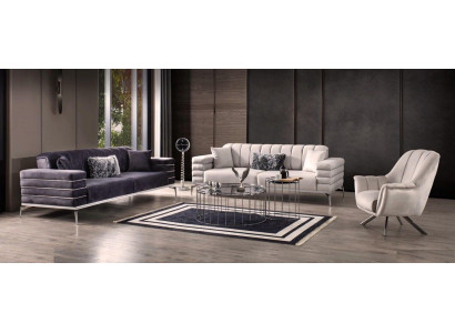 Sofa Velvet Upholstery Seat 3311 Design Sofas Metal Set Couches New