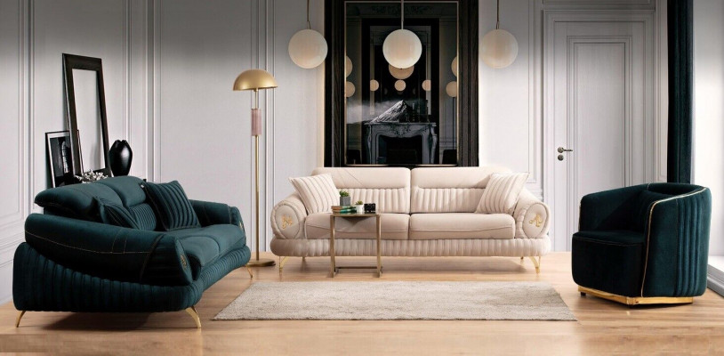 Living room upholstered furniture fabric sofa set 3+3+1 seater modern sofa