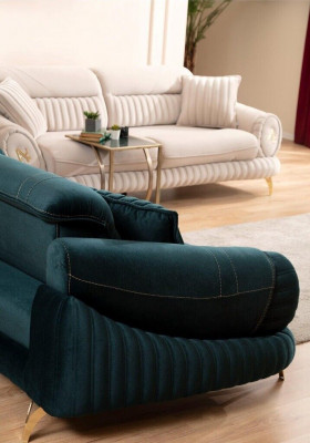Living room upholstered furniture fabric sofa set 3+3+1 seater modern sofa