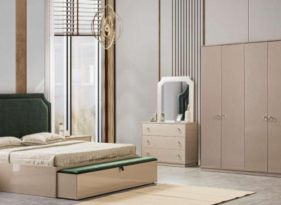 Bed 2x Nightstands 5-piece Bedroom Set Design Luxury Modern Upholstered