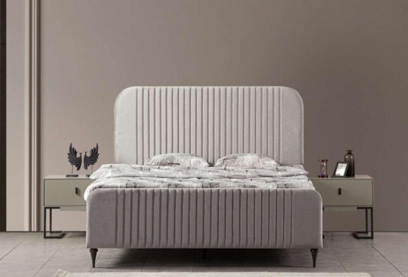 Bed 2x Nightstands 3-piece Bedroom Set Design Luxury Modern